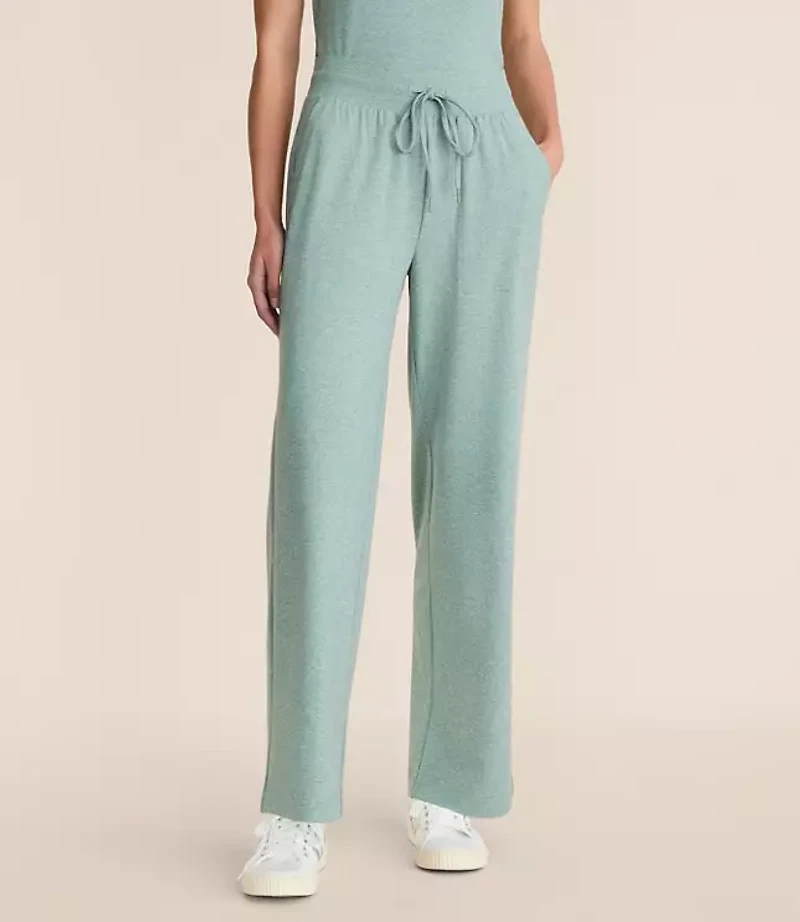 Petite Lou & Grey Heathered Brushedsoft Slim Wide Leg Pants