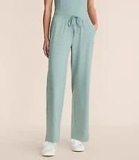 Petite Lou & Grey Heathered Brushedsoft Slim Wide Leg Pants