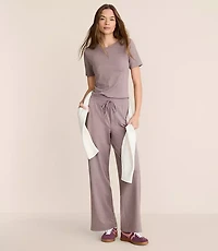 Petite Lou & Grey Heathered Brushedsoft Slim Wide Leg Pants