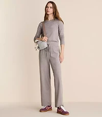 Petite Lou & Grey Heathered Brushedsoft Slim Wide Leg Pants
