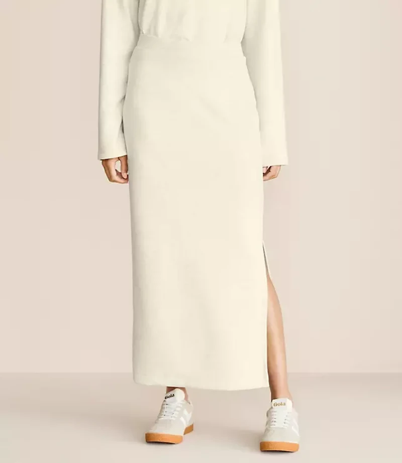 Lou & Grey Heathered Scubasoft Column Maxi Skirt