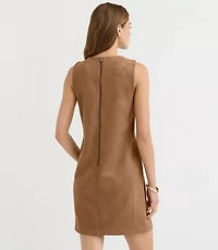 Petite Faux Suede Mini Pocket Dress