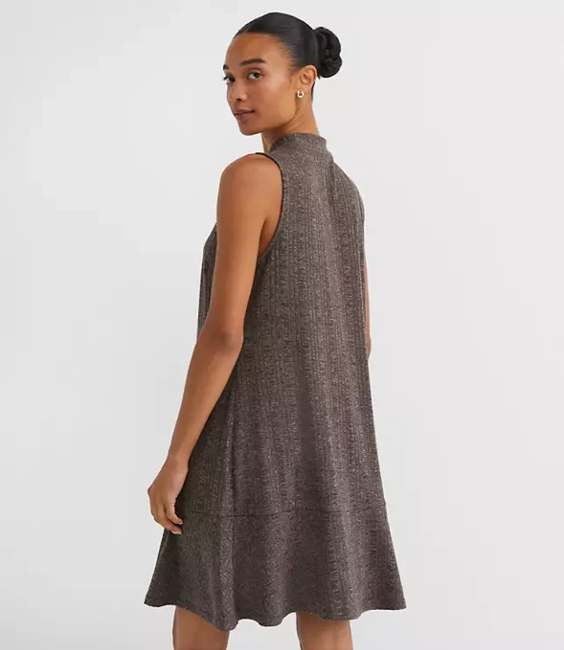 Mock Neck Flounce Mini Dress
