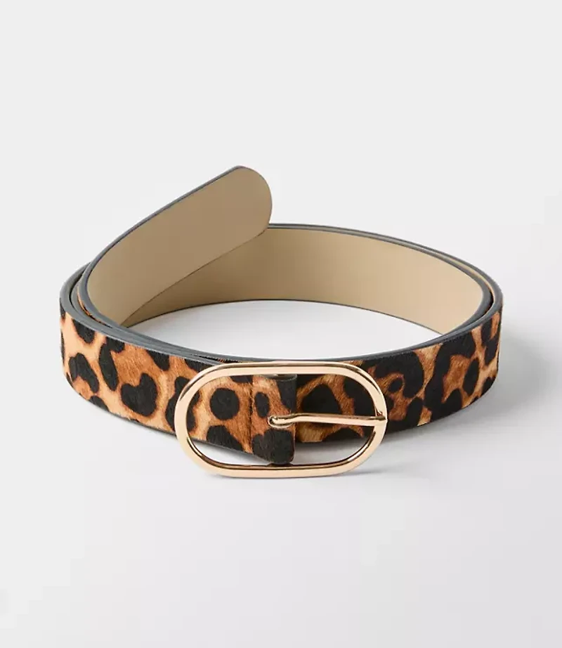 Leopard Print Haircalf Belt