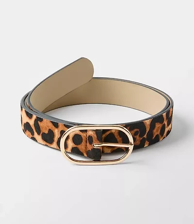 Leopard Print Haircalf Belt