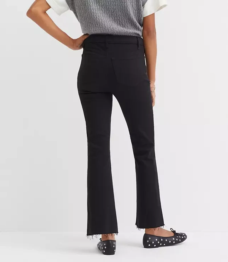 Petite Curvy Fresh Cut High Rise Kick Crop Jeans Jet Black Wash