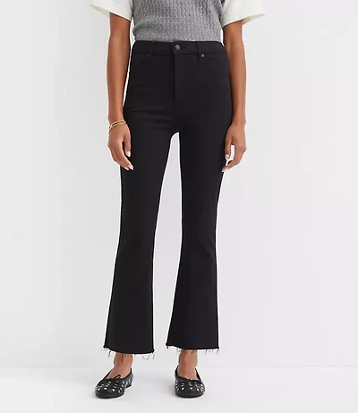 Petite Curvy Fresh Cut High Rise Kick Crop Jeans Jet Black Wash