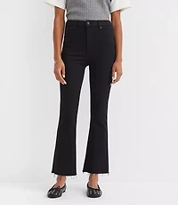 Petite Curvy Fresh Cut High Rise Kick Crop Jeans Jet Black Wash