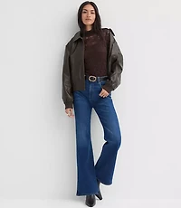 Petite Lace Long Sleeve Turtleneck Top