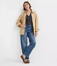 Petite High Rise Barrel Jeans Authentic Vintage Mid Wash