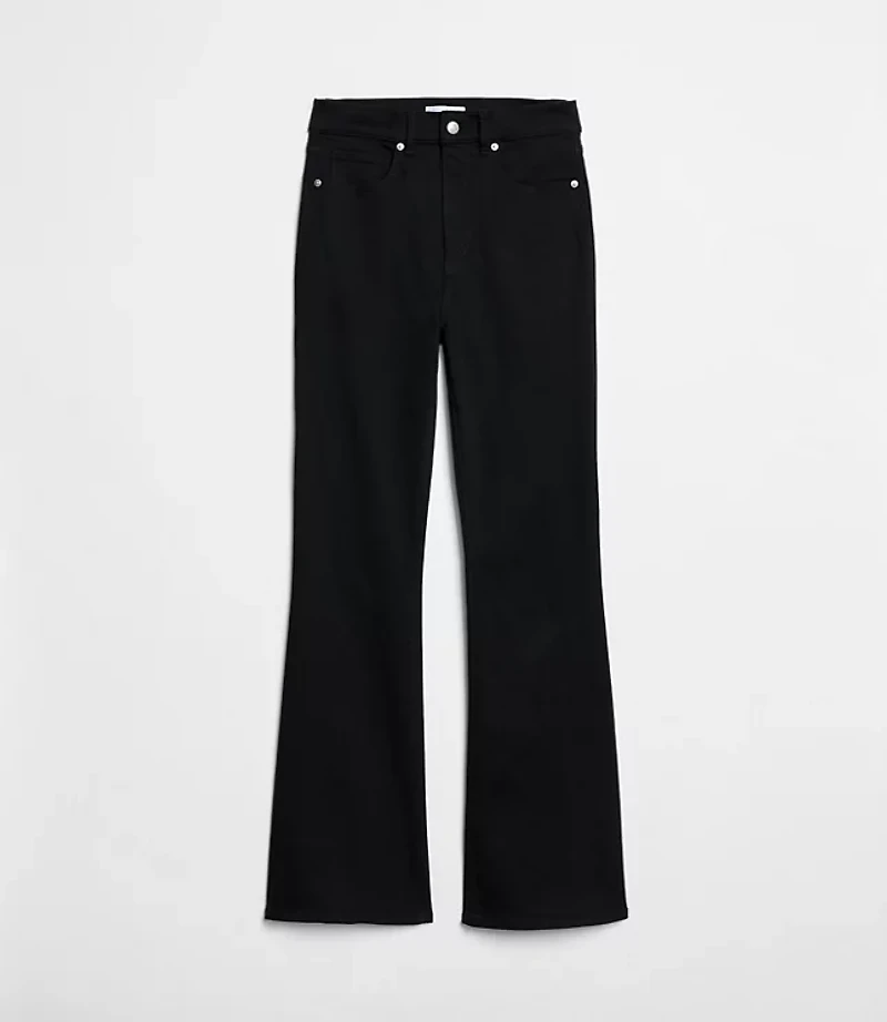 Petite High Rise Slim Flare Jeans Jet Black Wash