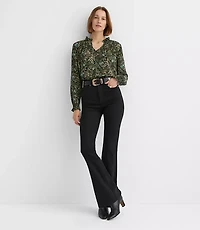 Petite High Rise Slim Flare Jeans Jet Black Wash