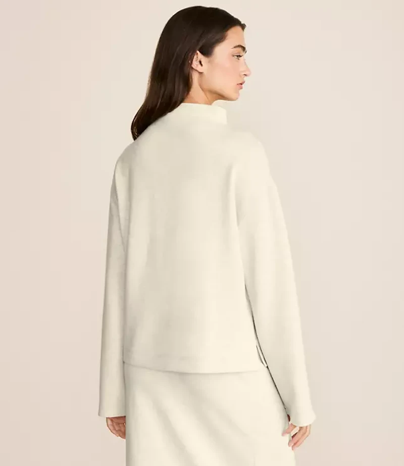 Lou & Grey Heathered Scubasoft Mock Neck Top