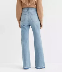 Petite Let Down Hem High Rise Relaxed Flare Jeans Vintage Light Indigo Wash