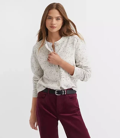Petite Flecked Saddle Sleeve Cardigan
