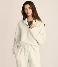 Lou & Grey Heathered Wafflestitch Snap Hoodie