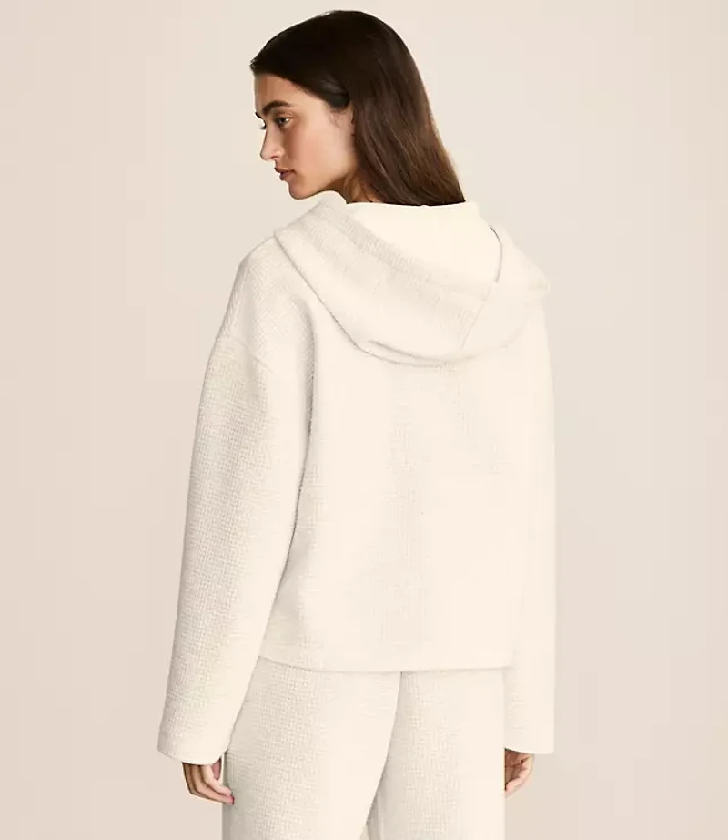 Lou & Grey Heathered Wafflestitch Snap Hoodie