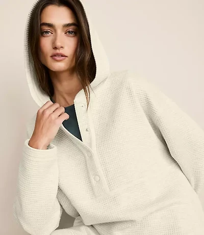 Lou & Grey Heathered Wafflestitch Snap Hoodie