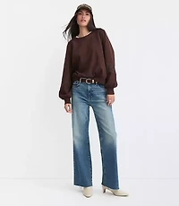 Lace Trim Sleeve Sweatshirt