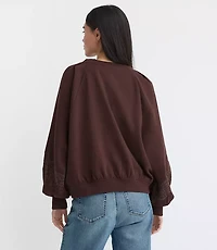 Lace Trim Sleeve Sweatshirt