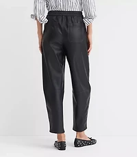 Tall Pull On Barrel Pants Faux Leather