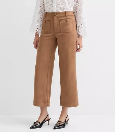 Palmer Wide Leg Pants Faux Suede