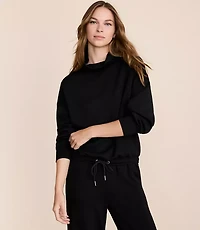 Lou & Grey Scubasoft Mock Neck Drawstring Hem Top