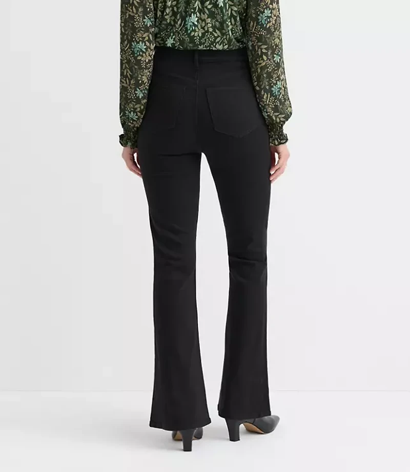Curvy High Rise Slim Flare Jeans Jet Black Wash