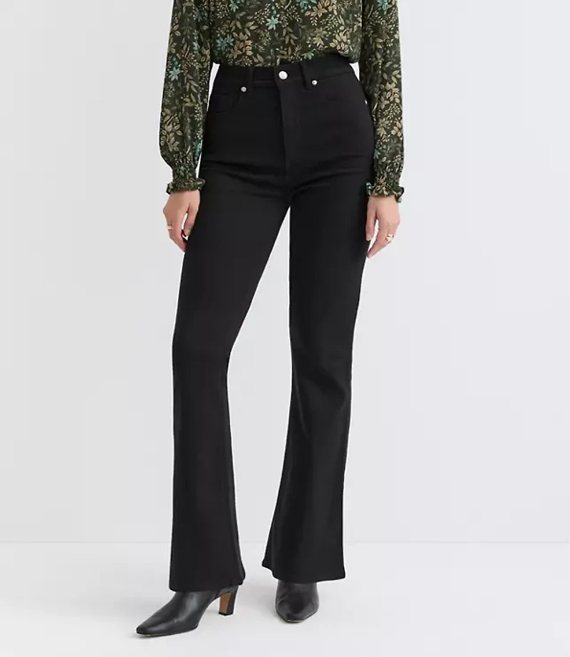 Curvy High Rise Slim Flare Jeans Jet Black Wash
