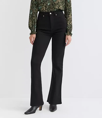 Curvy High Rise Slim Flare Jeans Jet Black Wash