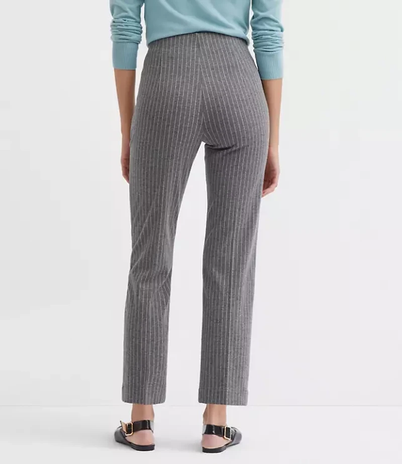 Petite Zip Pocket Straight Pants Stripe