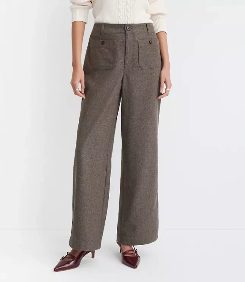 Petite Palmer Wide Leg Pants Wool Blend