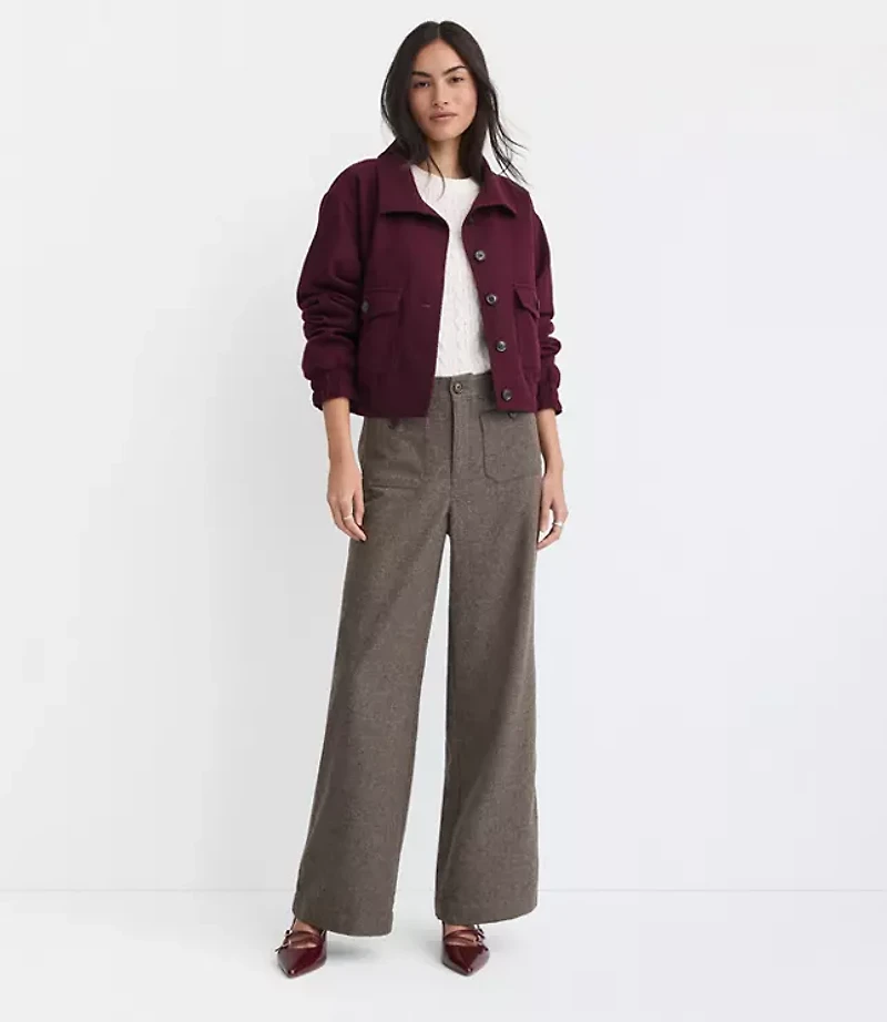 Petite Palmer Wide Leg Pants Wool Blend