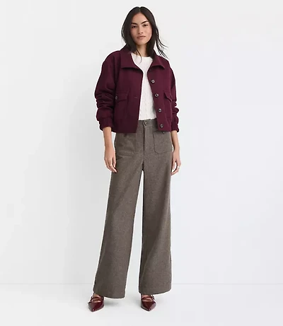 Petite Palmer Wide Leg Pants Wool Blend