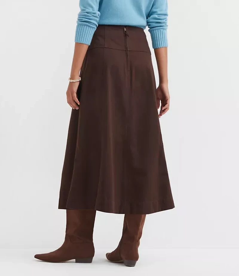 Petite Seamed Midi Skirt