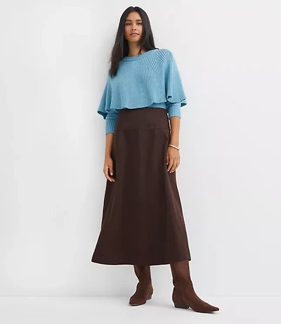 Petite Seamed Midi Skirt
