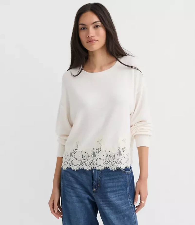 Floral Lace Hem Top