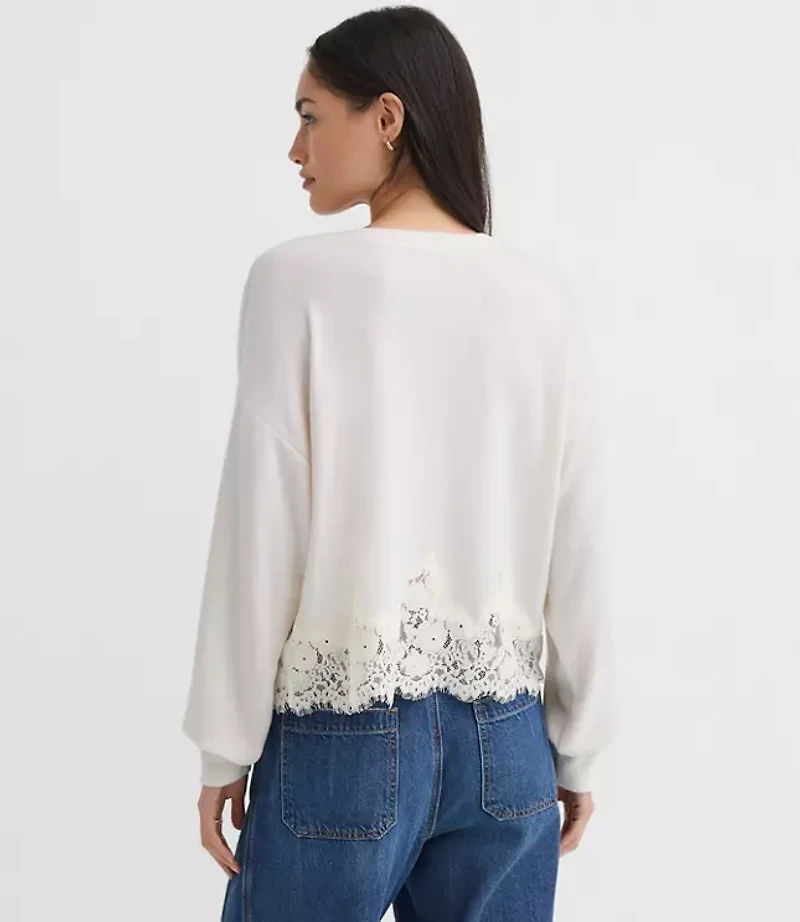 Floral Lace Hem Top