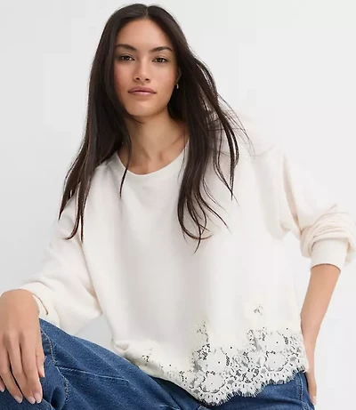 Floral Lace Hem Top