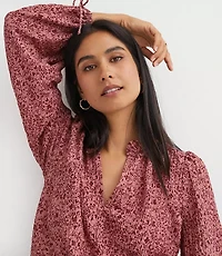 Floral Ruffle Tie Cuff Top