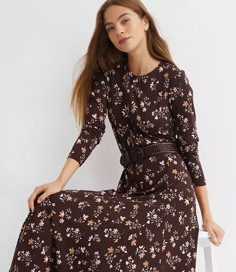 Floral Godet Maxi Dress
