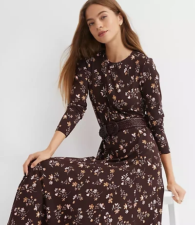 Floral Godet Maxi Dress