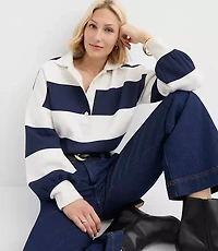 Rugby Stripe Polo Top