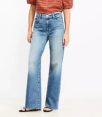 Frayed High Rise Wide Leg Jeans