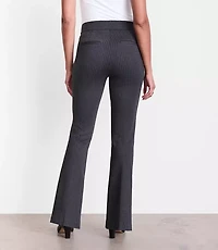 Curvy LOFT Versa Pintucked Ponte Flare Pants Pinstripe