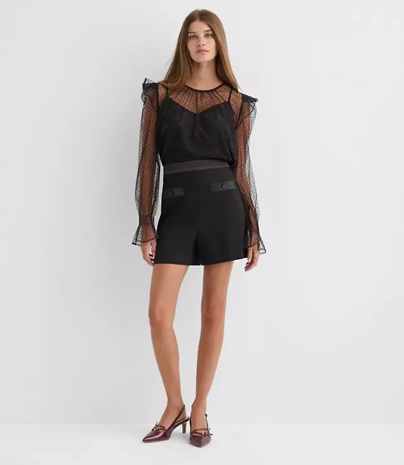 Satin Trim Tuxedo Shorts