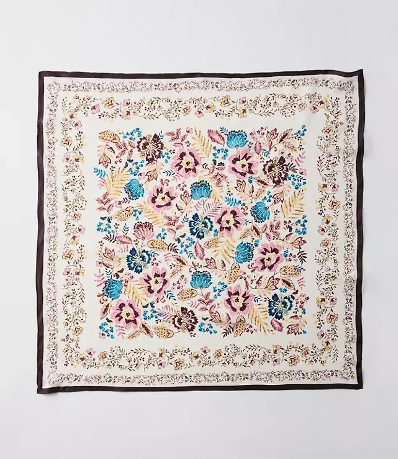Floral Silk Square Scarf