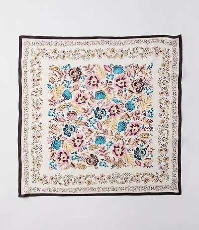 Floral Silk Square Scarf