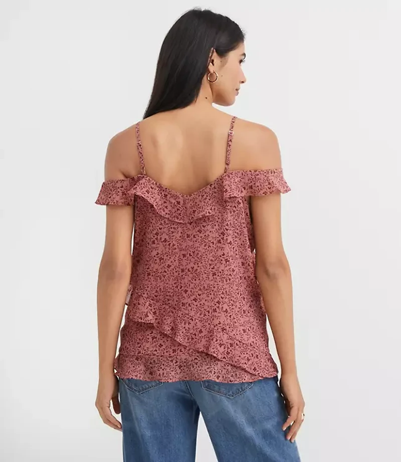 Floral Ruffle Off The Shoulder Cami