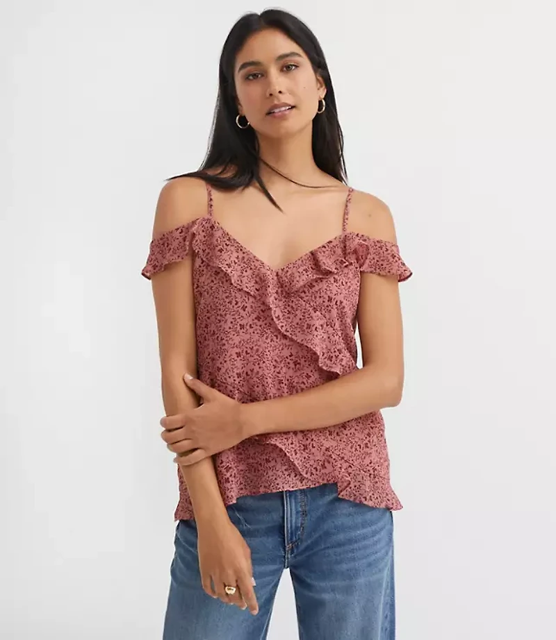 Floral Ruffle Off The Shoulder Cami